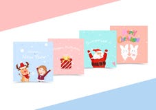 Kort gulliga tecknad filmanmärkningar, klistermärkear och att scrapbooking, för inpackning, glat jul, beröm, inbjudningar, lyckli vektor illustrationer Kort gulliga tecknad filmanmärkningar, klistermärkear och att scrapbooking, för inpackning, glat jul, beröm, inbjudningar, lyckli vektor illustrationer