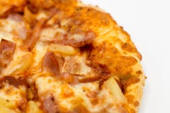 Koszt pizzy Hawajski pudełko ustawia odosobnionego na białym tle Ja zdjęcia stock Koszt pizzy Hawajski pudełko ustawia odosobnionego na białym tle Ja zdjęcia stock