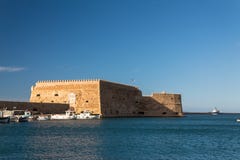 Koules venetian fort heraklion city greece old port clear sky sea royalty free stock photos Koules venetian fort heraklion city greece old port clear sky sea royalty free stock photos