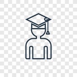 Kończyć studia pojęcie wektorową liniową ikonę na przejrzystych półdupkach ilustracji Kończyć studia pojęcie wektorową liniową ikonę na przejrzystych półdupkach ilustracji
