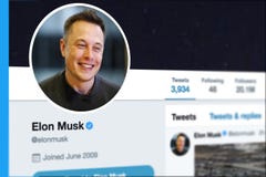 KRABI, THAILAND - MARCH 08, 2018: Closeup of Elon Musk Twitter Profile and Picture