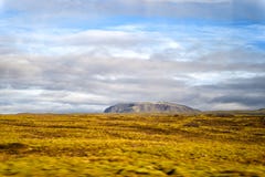 Krajobrazowy widok z trawy polem w Reykjavik, Iceland jesień krajobraz na chmurnym niebie Pogoda i klimat natura i zdjęcie stock Krajobrazowy widok z trawy polem w Reykjavik, Iceland jesień krajobraz na chmurnym niebie Pogoda i klimat natura i zdjęcie stock