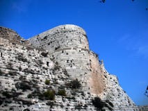 СKrak Des Chevaliers. The Wall And Tower Stock Photos
