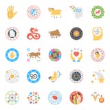 Kreative Horoskop-, Numerology-und Astrologie-flache Ikonen Lizenzfreie Stockbilder Kreative Horoskop-, Numerology-und Astrologie-flache Ikonen Lizenzfreie Stockbilder
