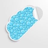 Kreativer Aufkleber in Form von Wolken mit Wassertröpfchen Vektorbild, Abbildung lizenzfreie abbildung Kreativer Aufkleber in Form von Wolken mit Wassertröpfchen Vektorbild, Abbildung lizenzfreie abbildung