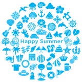 Kreis mit japanischen Sommerikonen stock abbildung Kreis mit japanischen Sommerikonen stock abbildung