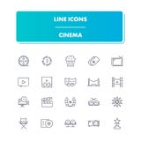 Kreskowe ikony ustawiać kino ilustracja wektor Kreskowe ikony ustawiać kino ilustracja wektor