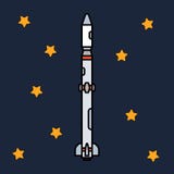 Kreskowego płaskiego koloru ikony wektorowi elementy kosmicznego programa wieloetapowa rakieta Kreskówka stylu rakieta, astronaut ilustracji Kreskowego płaskiego koloru ikony wektorowi elementy kosmicznego programa wieloetapowa rakieta Kreskówka stylu rakieta, astronaut ilustracji