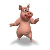 Kreskówki 3D świni charakter royalty ilustracja Kreskówki 3D świni charakter royalty ilustracja