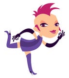 Kreskówki dziewczyny elegancki goth ilustracja wektor Kreskówki dziewczyny elegancki goth ilustracja wektor
