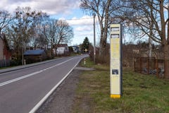 Kruszyna, pomorskie / Poland - March, 19, 2019: Old closed safety camera in built-up area. Velocity measurement in the city royalty free stock photo Kruszyna, pomorskie / Poland - March, 19, 2019: Old closed safety camera in built-up area. Velocity measurement in the city royalty free stock photo