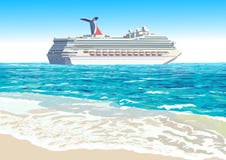 Kryssningskepp, vektorillustration stock illustrationer Kryssningskepp, vektorillustration stock illustrationer