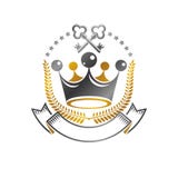 Królewski korona emblemat Heraldyczny żakiet ręka loga dekoracyjny isolat Obrazy Stock Królewski korona emblemat Heraldyczny żakiet ręka loga dekoracyjny isolat Obrazy Stock