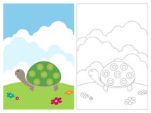 książkowy kolorystyki strony żółw ilustracja wektor książkowy kolorystyki strony żółw ilustracja wektor