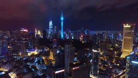 KUALA LUMPUR MALAYSIA NIGHT AERIAL VIEW. Picture taken from Dataran Merdeka using drone Royalty Free Stock Images KUALA LUMPUR MALAYSIA NIGHT AERIAL VIEW. Picture taken from Dataran Merdeka using drone Royalty Free Stock Images