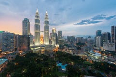 Kuala Lumpur skyline and skyscraper at night in Kuala Lumpur, Ma Stock Photography Kuala Lumpur skyline and skyscraper at night in Kuala Lumpur, Ma Stock Photography