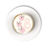 Kuchen mit Abbildung 8 Kuchen für den 8. März Abschluss oben Getrennt auf weißem Hintergrund stockfotos Kuchen mit Abbildung 8 Kuchen für den 8. März Abschluss oben Getrennt auf weißem Hintergrund stockfotos
