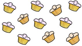 Kuchenstimmung mit einem L?cheln stock abbildung Kuchenstimmung mit einem L?cheln stock abbildung