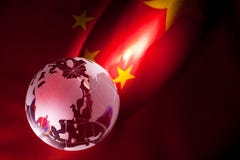 Kula ziemska i Chiny flaga zdjęcie stock Kula ziemska i Chiny flaga zdjęcie stock