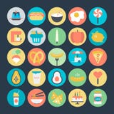 Kulöra vektorsymboler 5 för mat vektor illustrationer Kulöra vektorsymboler 5 för mat vektor illustrationer