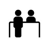 Kundtjänstskrivbordsymbol Mottagandesymbol vektor illustrationer Kundtjänstskrivbordsymbol Mottagandesymbol vektor illustrationer