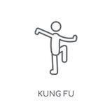 kung fu linear icon. Modern outline kung fu logo concept on whit vector illustration kung fu linear icon. Modern outline kung fu logo concept on whit vector illustration