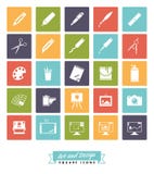 Kunst en ontwerp de vierkante vectorinzameling van het kleurenpictogram vector illustratie Kunst en ontwerp de vierkante vectorinzameling van het kleurenpictogram vector illustratie