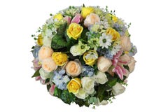 Kunstmatig die gebied van bloemstuk en decoratie in balvorm op witte achtergrond voor huwelijk en romantisch thema D wordt geïsol royalty-vrije stock foto Kunstmatig die gebied van bloemstuk en decoratie in balvorm op witte achtergrond voor huwelijk en romantisch thema D wordt geïsol royalty-vrije stock foto