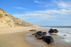 Kustlijn in Crystal Cove State Park, Zuidelijk Californië royalty-vrije stock afbeeldingen Kustlijn in Crystal Cove State Park, Zuidelijk Californië royalty-vrije stock afbeeldingen