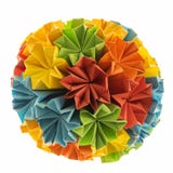 Kusudama bonito do origâmi do artesanato das flores do arco-íris fotos de stock royalty free Kusudama bonito do origâmi do artesanato das flores do arco-íris fotos de stock royalty free