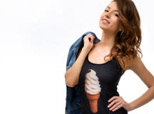 Kvinna i svart bodysuit royaltyfri bild Kvinna i svart bodysuit royaltyfri bild