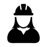 Kvinnabyggnadsarbetare Icon - vektorPerson Profile Avatar illustration royaltyfri illustrationer Kvinnabyggnadsarbetare Icon - vektorPerson Profile Avatar illustration royaltyfri illustrationer