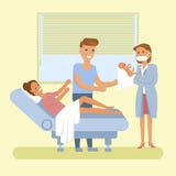 Kvinnan ger födelse stock illustrationer Kvinnan ger födelse stock illustrationer