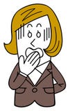 Kvinnlig anställd i en dräkt får otålig, en snedsteg av tungan stock illustrationer Kvinnlig anställd i en dräkt får otålig, en snedsteg av tungan stock illustrationer