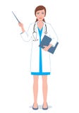 Kvinnlig doktor med en pekare royaltyfri illustrationer Kvinnlig doktor med en pekare royaltyfri illustrationer