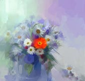 Kwiatu obraz olejny Flora rocznika koloru tło ilustracji Kwiatu obraz olejny Flora rocznika koloru tło ilustracji