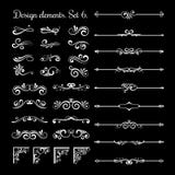 Kwiecistych linii projekta filigree elementy Wektorowej rocznik linii eleganccy dividers i oddzielacze, wirują kąty dekoracyjnych ilustracja wektor Kwiecistych linii projekta filigree elementy Wektorowej rocznik linii eleganccy dividers i oddzielacze, wirują kąty dekoracyjnych ilustracja wektor