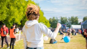 Kyiv, Ukraine - 07.09.2019: Atlas Weekend music festival outdoors, first day. Millennials are relaxin at music festival stock image Kyiv, Ukraine - 07.09.2019: Atlas Weekend music festival outdoors, first day. Millennials are relaxin at music festival stock image