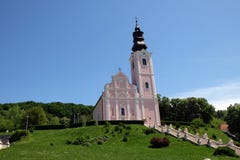 Kyrka av antagandet av den välsignade jungfruliga Maryen i Pakrac, Kroatien Arkivbilder Kyrka av antagandet av den välsignade jungfruliga Maryen i Pakrac, Kroatien Arkivbilder