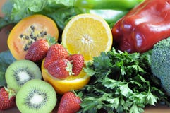 Källor av vitamin C för sund kondition bantar - närbild royaltyfri foto Källor av vitamin C för sund kondition bantar - närbild royaltyfri foto