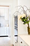 Kök av det lyxiga och härliga huset med med blommor höll in royaltyfria bilder Kök av det lyxiga och härliga huset med med blommor höll in royaltyfria bilder