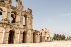 L'amphithéâtre romain de Thysdrus en EL Djem, Tunisie photographie stock L'amphithéâtre romain de Thysdrus en EL Djem, Tunisie photographie stock