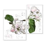 l'Apple-albero fiorisce su un ramo con le foglie, stylization di un wat illustrazione di stock l'Apple-albero fiorisce su un ramo con le foglie, stylization di un wat illustrazione di stock