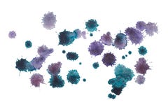 L'aquarelle éclabousse, des baisses d'isolement sur le fond blanc photographie stock L'aquarelle éclabousse, des baisses d'isolement sur le fond blanc photographie stock