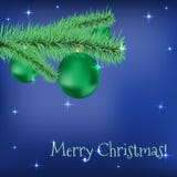 L'arbre de sapin de Noël avec les boules vertes se tient le premier rôle sur a illustration libre de droits L'arbre de sapin de Noël avec les boules vertes se tient le premier rôle sur a illustration libre de droits