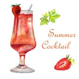 L?cker coctail med jordgubben royaltyfri illustrationer L?cker coctail med jordgubben royaltyfri illustrationer