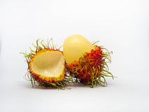 L?cker frukt f?r Rambutan som s?tt isoleras p? vit bakgrund arkivbild L?cker frukt f?r Rambutan som s?tt isoleras p? vit bakgrund arkivbild