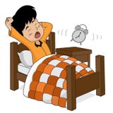 L'enfant se réveillent pendant le matin illustration stock L'enfant se réveillent pendant le matin illustration stock