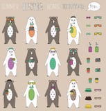 L'ensemble d'ours d'été de hippie plat avec des accessoires peut permuter Le vintage a dénommé des signes d'icônes de hippie de c illustration de vecteur L'ensemble d'ours d'été de hippie plat avec des accessoires peut permuter Le vintage a dénommé des signes d'icônes de hippie de c illustration de vecteur
