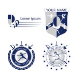 L'ensemble de clôture folâtre des logos, icônes, labels, les emblèmes, insignes sur le fond blanc illustration stock L'ensemble de clôture folâtre des logos, icônes, labels, les emblèmes, insignes sur le fond blanc illustration stock